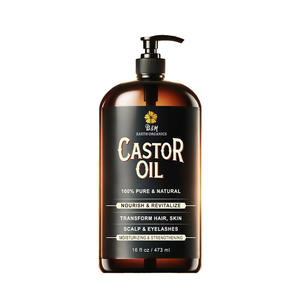 น้ำมันละหุ่งสกัดเย็นบริสุทธิ์ปราศจากเฮกเซนสำหรับการเจริญเติบโตของเส้นผมผิวหนังและขนตาบำรุงและให้ความชุ่มชื้น - Product Image 1