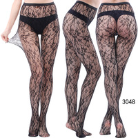 Medias de rejilla con diseño jacquard personalizadas al por mayor, pantimedias de malla con estampado de leopardo/rayas/telaraña, medias sexys de cintura alta para mujer