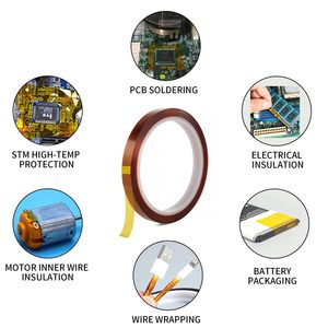 <span class=keywords><strong>Cinta</strong></span> de Poliimida Resistente a Altas Temperaturas, Rollo <span class=keywords><strong>Aislante</strong></span> de una Sola Cara para Soldadura de PCB, Transferencia por Sublimación, Suministro OEM - Product Image 3