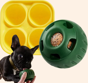 Jouet à mâcher interactif pour chien QbellPet en silicone durable, distributeur de friandises à alimentation lente, balle pour l'entraînement au mouvement des animaux de compagnie - Product Image 1