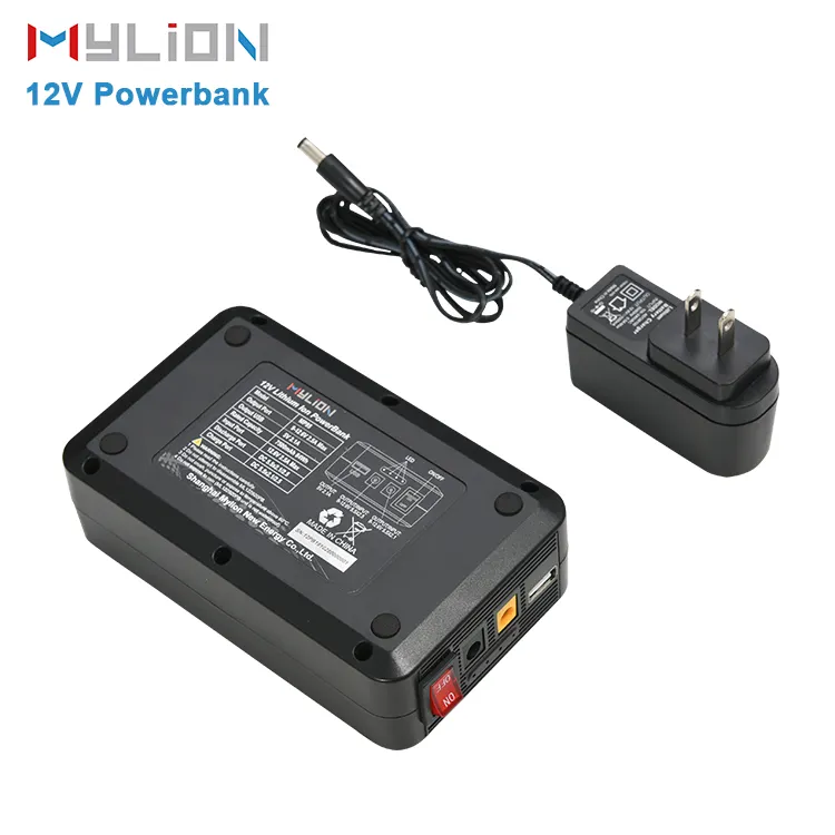 Mylion Power Bank portabel 12V 40000mah, kapasitas tinggi 12V DC baterai dapat diisi ulang untuk berkemah luar ruangan