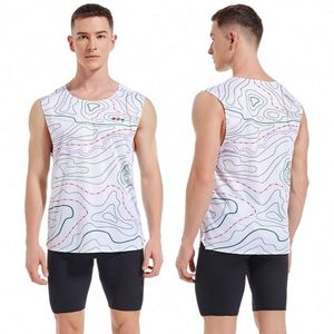 Sublimation Men's Crew Neck <b>Running</b> <b>Singlet</b> Custom Breathable Marathon Tank Top Quick-Drying Mesh Lightweight Sleeveless Workout - Product Image 5
