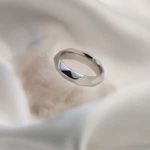 Men's Geometric <b>Titanium</b> Steel <b>Ring</b> Blue Steel Color DG006 Gift Jewelry - Product Image 4