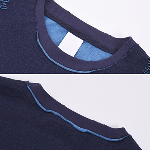 240g T-shirt réversible en détresse en pur coton à manches courtes, Vintage American Casual - Product Image 4