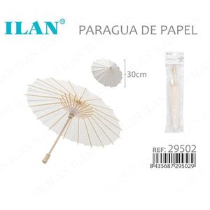 Ombrello di Carta Ilan 30cm Bianco, Accessorio Decorativo per Feste - Product Image 3