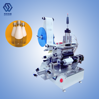 Machine d'étiquetage semi-automatique professionnelle de bureau pour étiquettes plates autocollantes, idéale pour les bouteilles et les canettes en rouleau