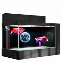Grand aquarium rectangulaire pour poissons koï, verre ultra-transparent, système de filtration double, alliage d'aluminium, utilisation domestique, pas de changement d'eau requis
