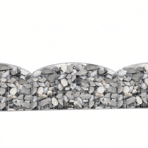 Cesto Gabion Arrotondato 78.7x11.8x31.5 Pollici in Ferro Zincato per Decorazione Esterna Giardino Stile Semplice - Product Image 1