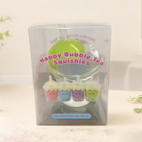 Jouet anti-stress souple en caoutchouc en forme de tasse de thé au lait, coloré, avec décorations licorne et étoile, pour les 14 ans et plus