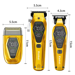 Cortadora de pelo profesional Kemei, cuerpo de aleación de aluminio de 17cm, herramienta eléctrica para cortar el pelo de 7000-9000rpm para hombres - Product Image 1