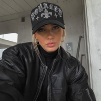 Casquette streetwear en coton doux avec logo personnalisé brodé, motif floral couronne de roses, pour uniformes d'équipe, vente en gros