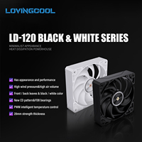 Ventilateur de refroidissement PWM blanc LOVINGCOOL 120 mm 4 broches pour CPU, ventilateur de refroidissement pour ordinateur de bureau de jeu, roulement à billes en cuivre, conception haute vitesse 2500 tr/min