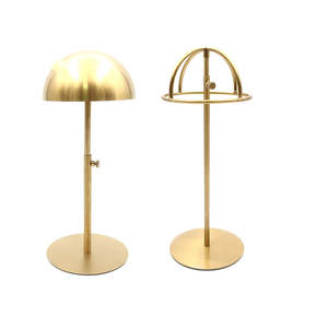 Support en acier inoxydable de fer à revêtement en poudre de luxe en or personnalisé en gros support de chapeau de forme ronde présentoir de chapeau - Product Image 3