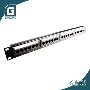 Geteknet kalite güvence ağ korumasız UTP patch panel 24 port cat6 Cat5e lan patch panel RJ45 19 inç 1U patch panel s