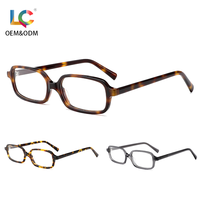 Lunettes de vue classiques de marque, monture en acétate écaille de tortue, petites lunettes rectangulaires épaisses, optiques unisexes