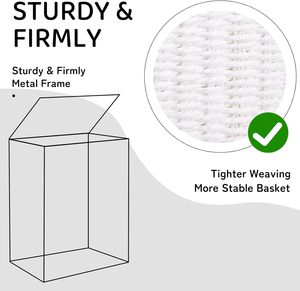 Cesta de cuerda de <span class=keywords><strong>papel</strong></span> plegable tejida a mano con bolsa de forro desmontable Cesta de almacenamiento con asa <span class=keywords><strong>para</strong></span> dormitorio o lavadero - Product Image 3