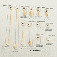 Bijoux pour femmes, lot de 24 pièces, pendentifs en alliage doré, breloques coquillages et étoiles de mer, bijoux de cheveux pour accessoires de dreadlocks