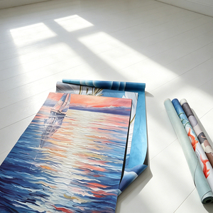 Tapis de sport en daim de qualité supérieure non toxique, grand format, épaisseur 3 mm, tapis de yoga avec sangle, écologique pour femmes et hommes, tapis d'exercice antidérapant - Product Image 1