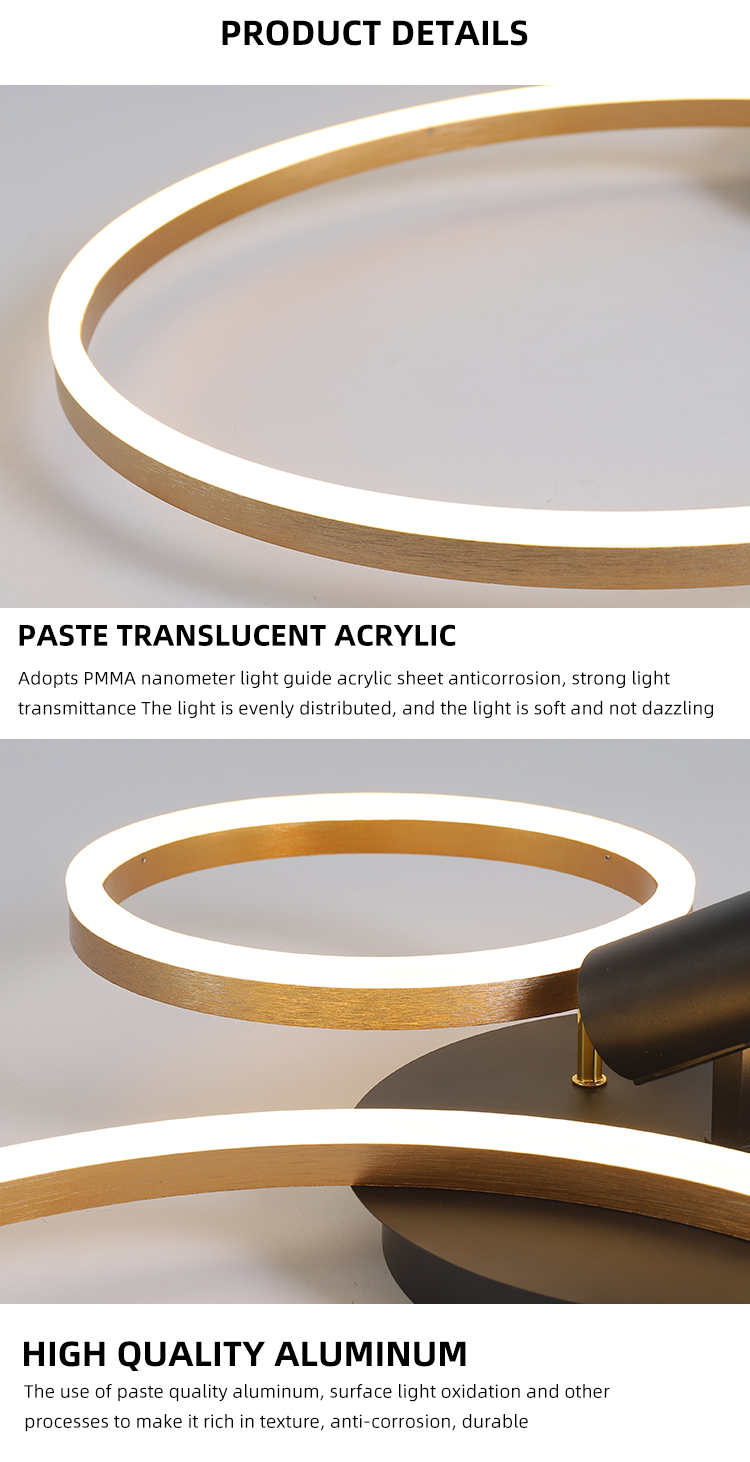 Fashion Smart Indoor Acrylic Hotel Decor Round Modern Led Ceiling Lamp For Living Room
