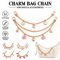 Chaîne de sac personnalisée en métal robuste et tendance avec pendentif cœur fleur émaillé, décoration mignonne et réglable pour sac à main
