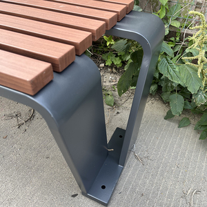 상업용 거리 휴식 좌석 공원 벤치 야외 아연 도금 강철 프레임 다리와 가든 몰 용 나무 칸막이 좌석 의자 - Product Image 6