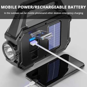 Directo de fábrica, linternas LED de alto brillo, Cob táctico LED, energía Solar incorporada, USB, recargable, lámparas de antorcha de mano, banco - Product Image 4