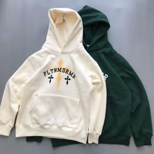 เสื้อฮู้ดและเสื้อสเวตเตอร์ของผู้ชายผ้าคอตตอน100% ขนาดใหญ่พิมพ์ลายพัฟโลโก้ด้านหน้า - Product Image 3