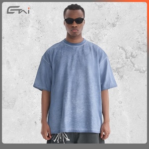 เสื้อยืดผ้าฝ้ายพิมพ์ลายตามสั่งสำหรับผู้ชายเสื้อยืดผ้าฝ้าย100% ไหล่ตกเสื้อยืดโอเวอร์ไซส์270 GSM - Product Image 4