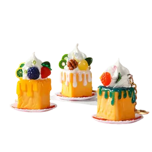 HY wangdun simulation three-dimensional cake small four-way package dessert keychain pendant school bag decoration suppliminiatu