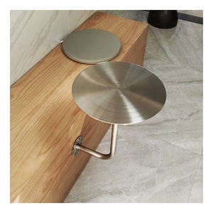 Simple Milk Tea Shop <strong>Side</strong> <strong>Table</strong> Coffee Shop Booth <strong>Table</strong> Wall-mounted Stainless Steel Small <strong>Round</strong> <strong>Table</strong> - Product Image 1