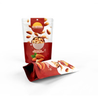 Bolsa de Embalaje de Plástico con Cierre Autoportante y Cremallera, Impresa Personalizada, para Té, Frutos Secos y Galletas, Bolsa de Embalaje Sellada de Papel de Aluminio