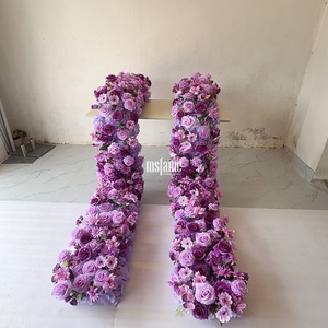 MSFAME Runner Floreale 5D di Alta Qualità da Matrimonio Effetto Realistico con <span class=keywords><strong>Fiori</strong></span> di Campo <span class=keywords><strong>Lilla</strong></span> e <span class=keywords><strong>Viola</strong></span> - Product Image 3