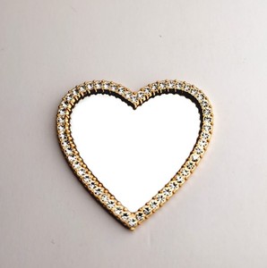 Chic métal luxe plein <span class=keywords><strong>strass</strong></span> coeur miroir concepteur coque de téléphone indésirable décoration charme bricolage artisanat déco accessoires - Product Image 3