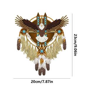 Diamant peinture aigle capteur de rêves 5D décoration murale en bois - Product Image 5