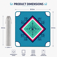 Tapis de Mahjong Portable Gedgan en Néoprène Antidérapant et Anti-Bruit, 32,4x32,4 Pouces, Housse de Table Rose pour 6 Joueurs Adultes