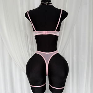 ชุดชั้นในตาข่ายปักลายเซ็กซี่ ซีทรูลูกไม้สีสันสดใส วาเลนไทน์สำหรับผู้หญิง คอร์เซ็ท - Product Image 6