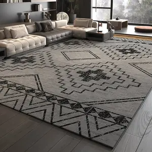 Blue grey moroccan rug vintage Farmhouse Rustic Geometric Indoor area floor carpets and rugs Bohemian for Bedroom Living Room