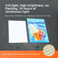 Support d'affichage de menu pour centre commercial, affiche lumineuse à LED, ultra-mince, avec graphique coulissant, boîte à lumière mobile pour la publicité
