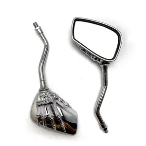 Miroir de moto universel squelette crâne griffe de main rétroviseurs latéraux de vue arrière clignotant pour miroir de moto