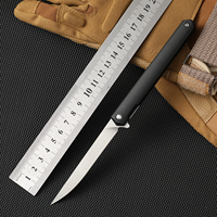 8Cr14 staal mini vouwzakmes met carbon fiber handvat, draagbaar EDC outdoor camping fruitmes met zakclip