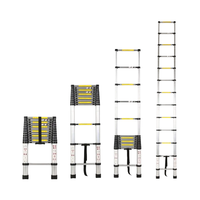 Échelle télescopique pliable en aluminium de 16,5 pieds à 13 marches, design moderne, mécanisme de verrouillage, conforme à la norme EN 131, pour utilisation en extérieur et en supermarché