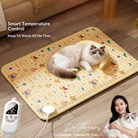 Couverture électrique pour animaux de compagnie en tissu Oxford, imprimé animalier, coussin chauffant et tapis, lit rectangulaire pour animaux de compagnie pour l'hiver, pour chats
