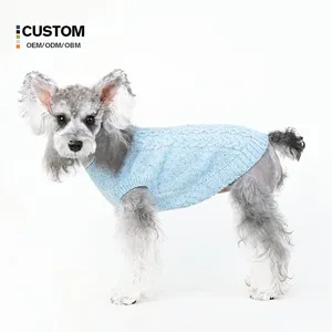 Grosir aksesoris hewan peliharaan pakaian sweter mewah desain modis lucu pakaian wol musim gugur/musim dingin hewan peliharaan
