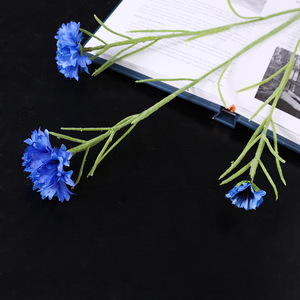 Fleur artificielle de <span class=keywords><strong>bleuet</strong></span> à 3 têtes, fausse fleur de bouton d'œillet - Product Image 6