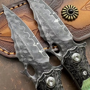 Couteau tactique personnalisable Green Demon, acier inoxydable de haute qualité, lame fixe, étui industriel, design en bois stable. - Product Image 2