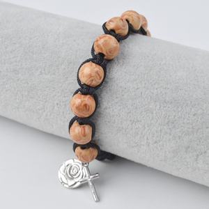 <span class=keywords><strong>Bracelet</strong></span> en <span class=keywords><strong>macramé</strong></span> avec perles en bois, réglable, fait à la main, <span class=keywords><strong>bracelet</strong></span> en corde nouée pour hommes et femmes, bijoux tendance - Product Image 1