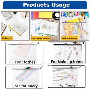 Bolsa de Malla Personalizada A3/A4/A5/A6 con Cierre, Bolsa para Documentos Impermeable, Estuche para Lápices, Bolsas de Almacenamiento para Útiles Escolares y de Oficina - Product Image 6