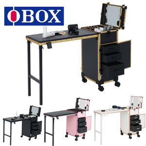 <span class=keywords><strong>Table</strong></span> à <span class=keywords><strong>ongles</strong></span> mobile rose mignonne à prix d'usine avec miroir éclairé, bureau de manucure avec tiroir, étui à maquillage, possibilité de <span class=keywords><strong>faire</strong></span> du OEM/ODM - Product Image 2