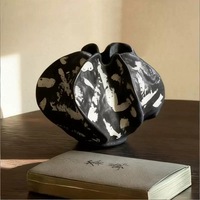 Vas Bunga Kering Bentuk Tidak Beraturan Bergaya Wabi-sabi, Mini, Resin, Lukisan Tangan Artistik, Wadah Bunga untuk Pajangan Apartemen