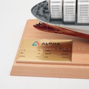 Modèle de navire cargo <span class=keywords><strong>ALPHA</strong></span> sur mesure de 45 cm, échelle 1:888, modèle de navire porte-conteneurs de simulation pour cadeau d'affaires - Product Image 2